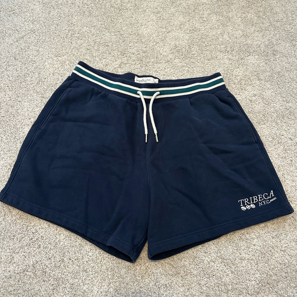 Abercrombie & Fitch Dark Blue Fleece Shorts